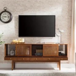 Martina Midcentury Woven Cane Media Cabinet-Kirkland's Home Hot