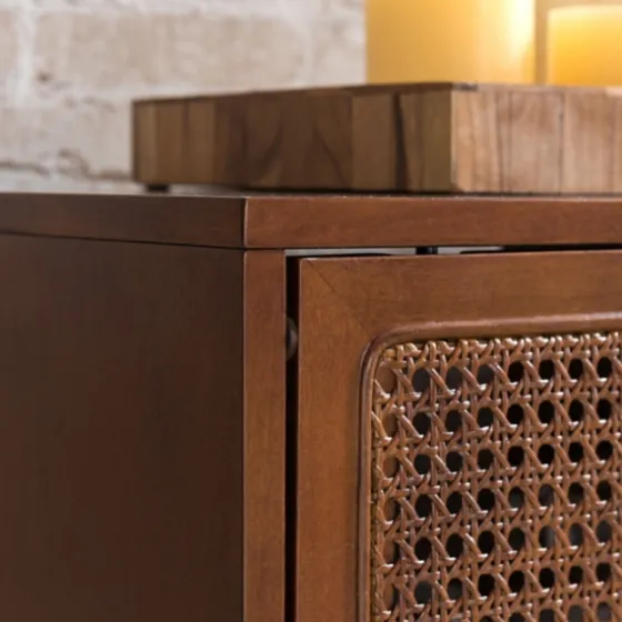 Martina Midcentury Woven Cane Media Cabinet-Kirkland's Home Hot