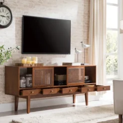Martina Midcentury Woven Cane Media Cabinet-Kirkland's Home Hot