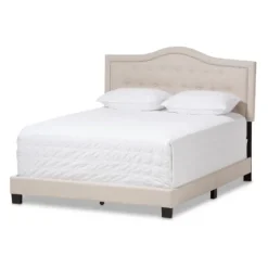 Mary Beige Button Tufted Kind Bed Frame-Kirkland's Home Outlet