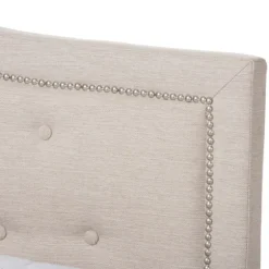 Mary Beige Button Tufted Kind Bed Frame-Kirkland's Home Outlet