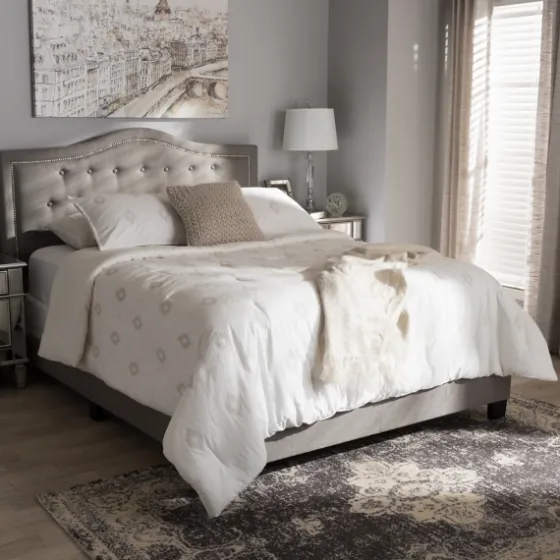 Mary Light Button Tufted Full Bed Frame-Kirkland's Home Flash Sale