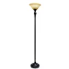 Matte Black And Amber Glass Torchiere-Kirkland's Home Best Sale