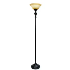 Matte Black And Amber Glass Torchiere-Kirkland's Home Best Sale