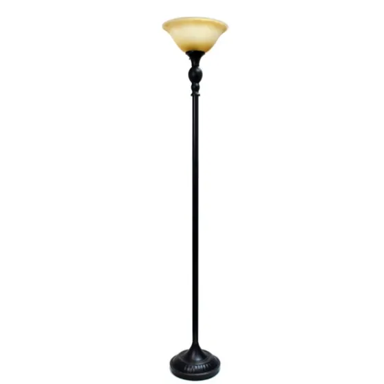 Matte Black And Amber Glass Torchiere-Kirkland's Home Best Sale