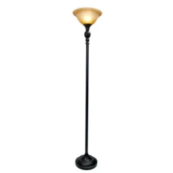 Matte Black And Amber Glass Torchiere-Kirkland's Home Best Sale