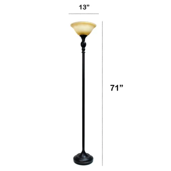 Matte Black And Amber Glass Torchiere-Kirkland's Home Best Sale