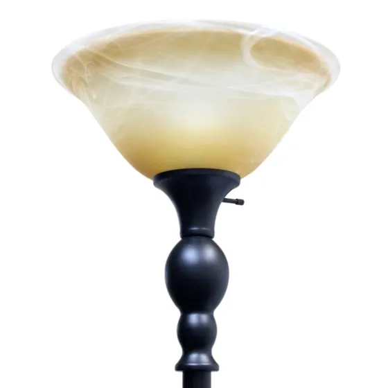 Matte Black And Amber Glass Torchiere-Kirkland's Home Best Sale