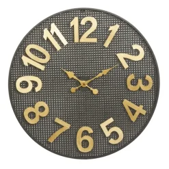 Matte Black Iron Wall Clock, 32 In.-Kirkland's Home Clearance