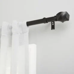 Matte Black Modern Twist Curtain Rod, 72 In.-Kirkland's Home Outlet