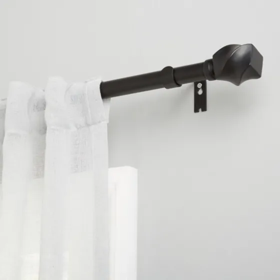 Matte Black Modern Twist Curtain Rod, 72 In.-Kirkland's Home Outlet
