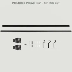 Matte Black Modern Twist Curtain Rod, 72 In.-Kirkland's Home Outlet