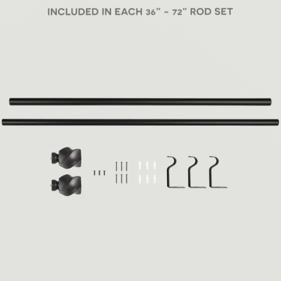 Matte Black Modern Twist Curtain Rod, 72 In.-Kirkland's Home Outlet
