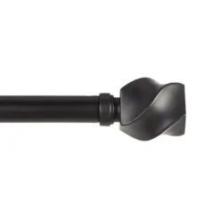 Matte Black Modern Twist Curtain Rod, 120 In.-Kirkland's Home Cheap