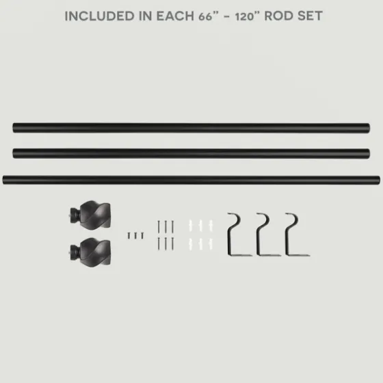 Matte Black Modern Twist Curtain Rod, 120 In.-Kirkland's Home Cheap
