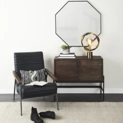 Matte Black Octagonal Wall Mirror-Kirkland's Home Hot