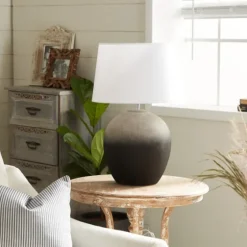Matte Black Ombre Textured Table Lamp, 23 In.-Kirkland's Home Best