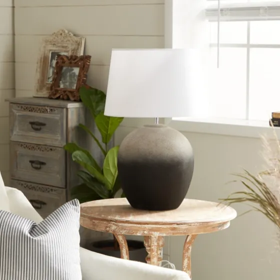 Matte Black Ombre Textured Table Lamp, 23 In.-Kirkland's Home Best