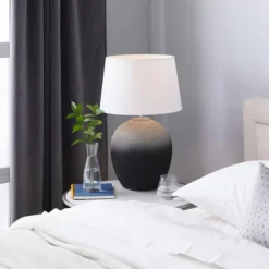 Matte Black Ombre Textured Table Lamp, 23 In.-Kirkland's Home Best