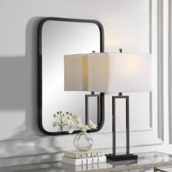 Matte Black Rectangular Wall Mirror-Kirkland's Home Store