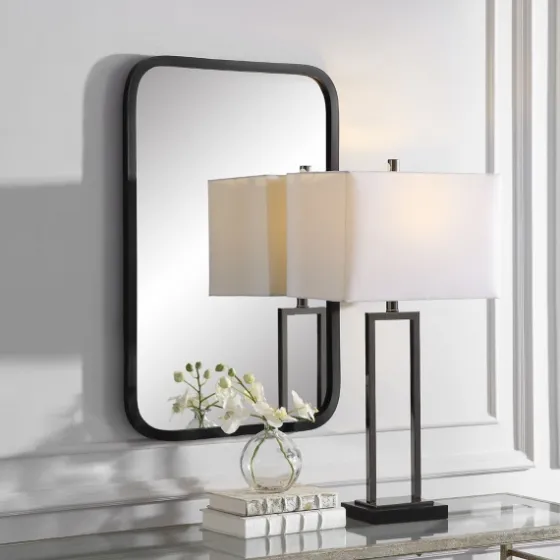 Matte Black Rectangular Wall Mirror-Kirkland's Home Store