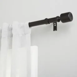 Matte Black Rhys Cylinder Curtain Rod, 72 In.-Kirkland's Home Discount