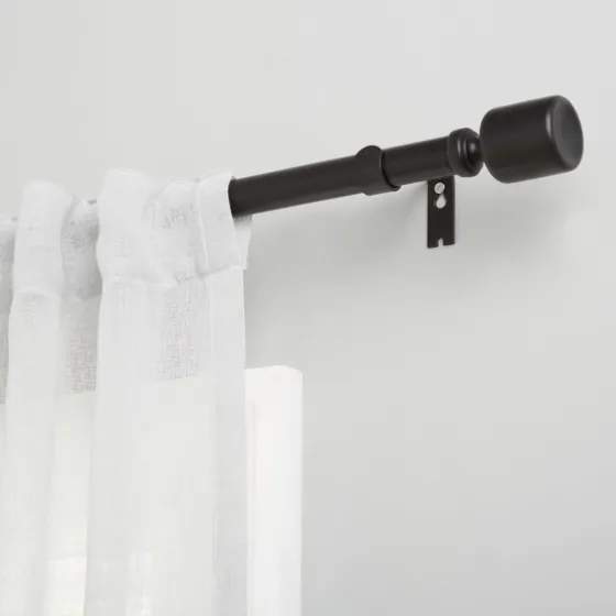 Matte Black Rhys Cylinder Curtain Rod, 72 In.-Kirkland's Home Discount