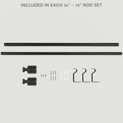 Matte Black Rhys Cylinder Curtain Rod, 72 In.-Kirkland's Home Discount