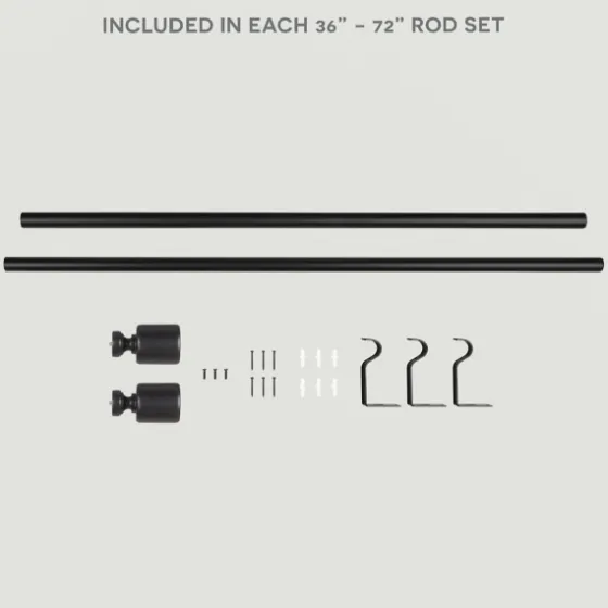 Matte Black Rhys Cylinder Curtain Rod, 72 In.-Kirkland's Home Discount
