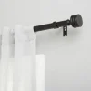 Matte Black Stacked Cylinder Curtain Rod, 120 In.-Kirkland's Home Online