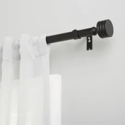 Matte Black Stacked Cylinder Curtain Rod, 120 In.-Kirkland's Home Online