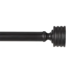 Matte Black Stacked Cylinder Curtain Rod, 120 In.-Kirkland's Home Online