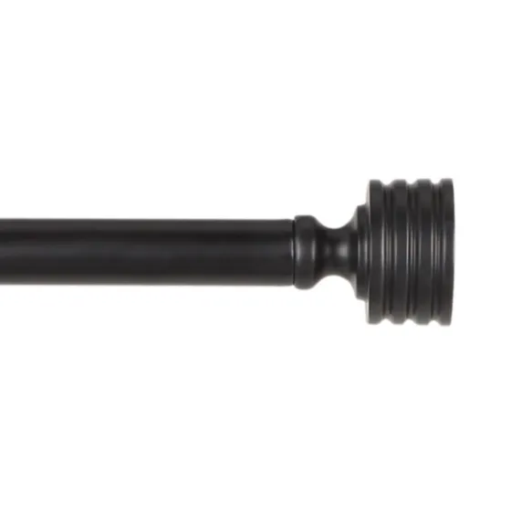 Matte Black Stacked Cylinder Curtain Rod, 120 In.-Kirkland's Home Online