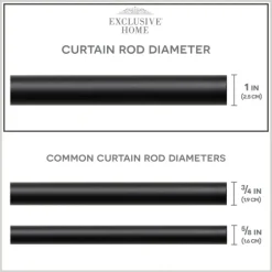 Matte Black Stacked Cylinder Curtain Rod, 120 In.-Kirkland's Home Online