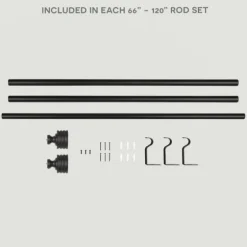 Matte Black Stacked Cylinder Curtain Rod, 120 In.-Kirkland's Home Online