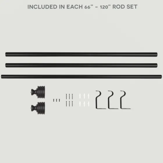 Matte Black Stacked Cylinder Curtain Rod, 120 In.-Kirkland's Home Online