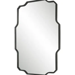 Matte Black Thin Linear Iron Frame Wall Mirror-Kirkland's Home New