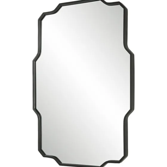 Matte Black Thin Linear Iron Frame Wall Mirror-Kirkland's Home New