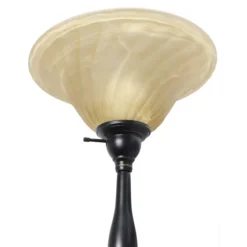 Matte Bronze And Amber Reading Arm Torchiere-Kirkland's Home Clearance