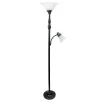 Matte Bronze And White Reading Arm Torchiere-Kirkland's Home Online