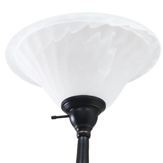 Matte Bronze And White Reading Arm Torchiere-Kirkland's Home Online
