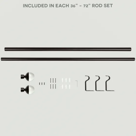 Matte Bronze Eleanor Curtain Rod Set, 72 In.-Kirkland's Home Clearance