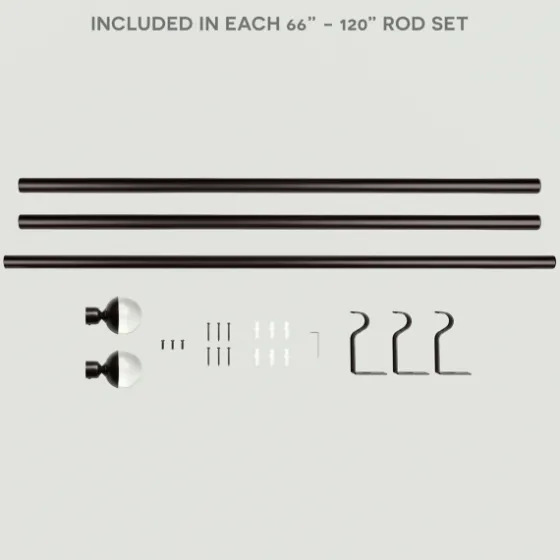 Matte Bronze Eleanor Curtain Rod Set, 120 In.-Kirkland's Home Best Sale