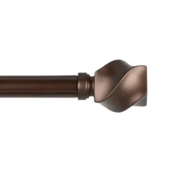 Matte Bronze Modern Twist Curtain Rod, 120 In.-Kirkland's Home Best