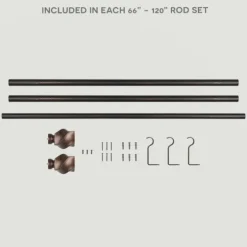 Matte Bronze Modern Twist Curtain Rod, 120 In.-Kirkland's Home Best