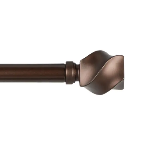Matte Bronze Modern Twist Curtain Rod, 72 In.-Kirkland's Home New