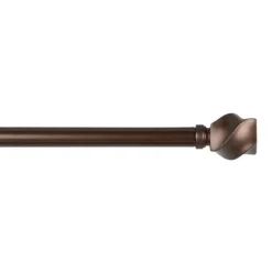 Matte Bronze Modern Twist Curtain Rod, 72 In.-Kirkland's Home New