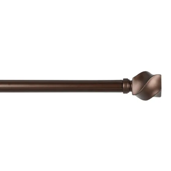 Matte Bronze Modern Twist Curtain Rod, 72 In.-Kirkland's Home New