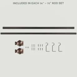 Matte Bronze Modern Twist Curtain Rod, 72 In.-Kirkland's Home New