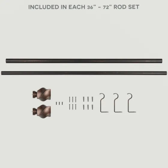 Matte Bronze Modern Twist Curtain Rod, 72 In.-Kirkland's Home New